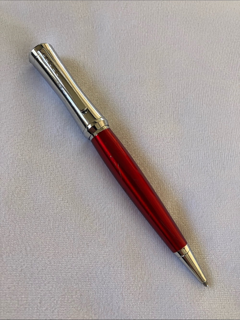 Cross Parasol Curves Pen Ruby Red & Chrome